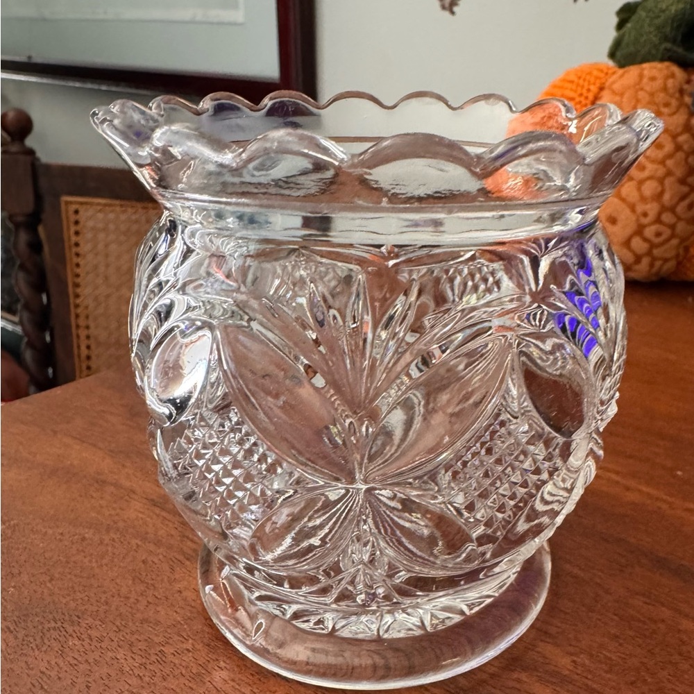 Antique beautifully cut crystal candle holder